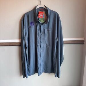 Simms Intruder Bicomp Vented Fishing Shirt Storm Gray *Logo* Dead Shot Ranch​